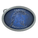 Silver To Battle Spartan Warrior Blue Belt Buckle