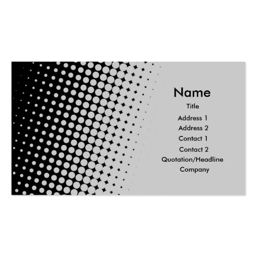 Silver to Black Business Card (front side)
