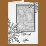 Silver Tone Snowflake Thank You Note Photo Card cards