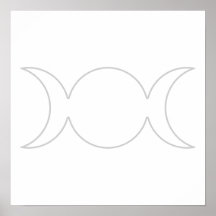 Silver Triple Goddess Outline Poster