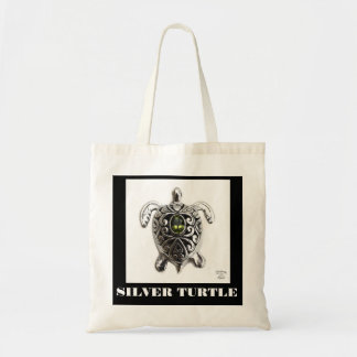 SILVER TURTLE TOTE BAG