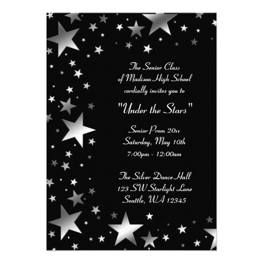 Silver Under the Stars Prom Formal Custom Invitation