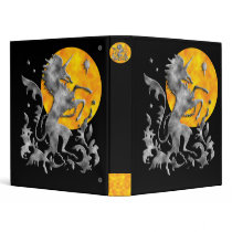 Silver Unicorn Herald Vinyl Binder