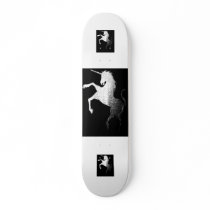Silver Unicorn Skate Board Deck