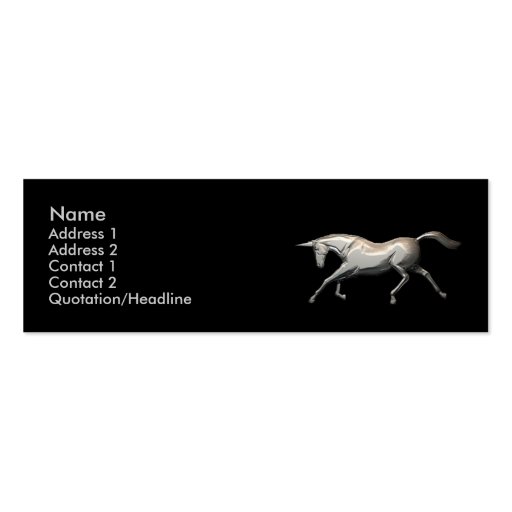 Silver Unicorn - Skinny Business Cards (front side)