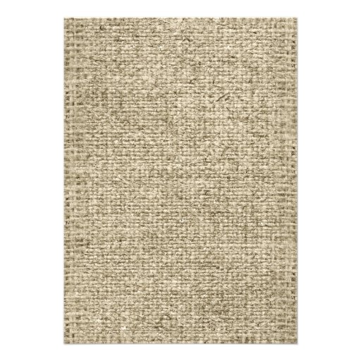 Silver Vintage Burlap Wedding Invitations