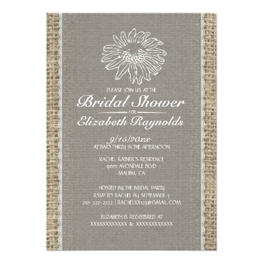 Silver Vintage Lace Bridal Shower Invitations