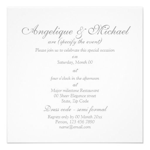 Silver wedding anniversary engagement personalized invitation