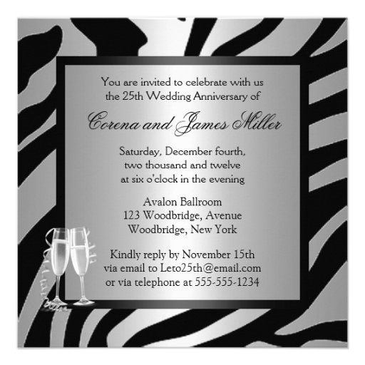 Silver Wedding Anniversary Personalized Announcement