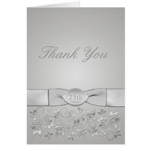 Silver Wedding Anniversary Thank You Card Zazzle