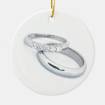 Silver Wedding Bands Save the Date Christmas Ornament
