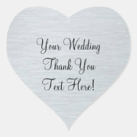 Silver Wedding Favor Thank You Sticker