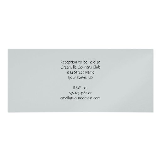 Silver Wedding Invitation with Purple Ribbon