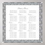 Silver wedding seating charts border print