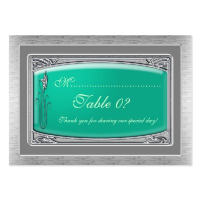 Silver wedding table number placement card business card templates by 