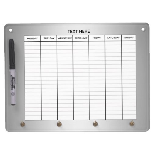 Dry Erase Weekly Calendar Board : Silver week schedule calendar dry erase board zazzle Dry Erase Weekly Calendar Board : Silver week schedule calendar dry erase board zazzle