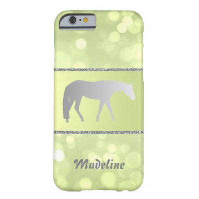 Silver Western Pleasure Horse on Green Brokeh Barely There iPhone 6 Case