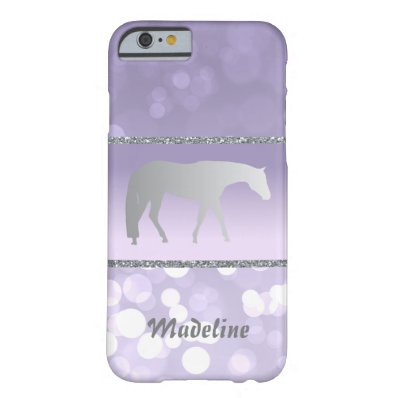 Silver Western Pleasure Horse on Purple Brokeh Barely There iPhone 6 Case