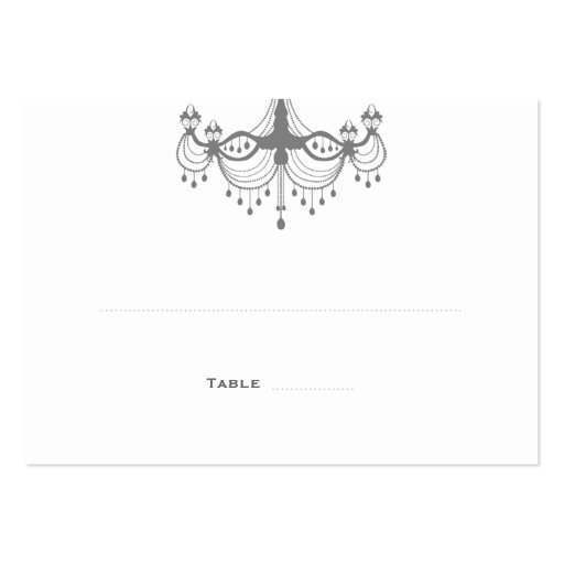 Silver & White Chandelier Place Cards Business Card (front side)