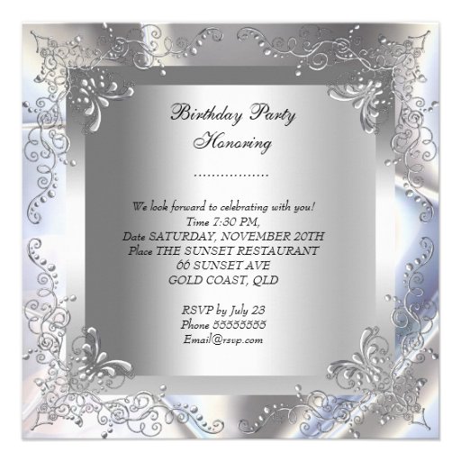 Silver White Dress High Heel Shoes Silver Birthday Announcement