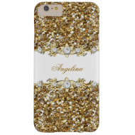 Silver White Gold Diamond Jewel Glitter Barely There iPhone 6 Plus Case