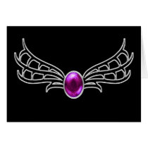Silver Winged Gothic Jewel fantasy card