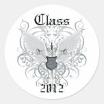 Silver Winged Swords Class of Graduation Sticker