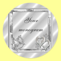Silver Winter Holiday Wedding Envelope Seals Label stickers
