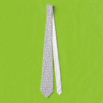 Silver with White Polka Dot Tie