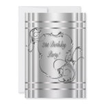 Silver Womans 21st Birthday Party Invitations