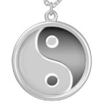 Silver Yin Yang Asian Necklace