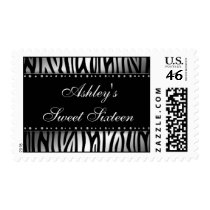 Silver Zebra Diamonds Sweet 16 Birthday Postage
