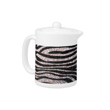 Silver zebra stripe pattern (faux glitter bling)