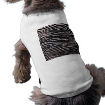 Silver zebra stripe pattern (faux glitter bling) doggie tee shirt