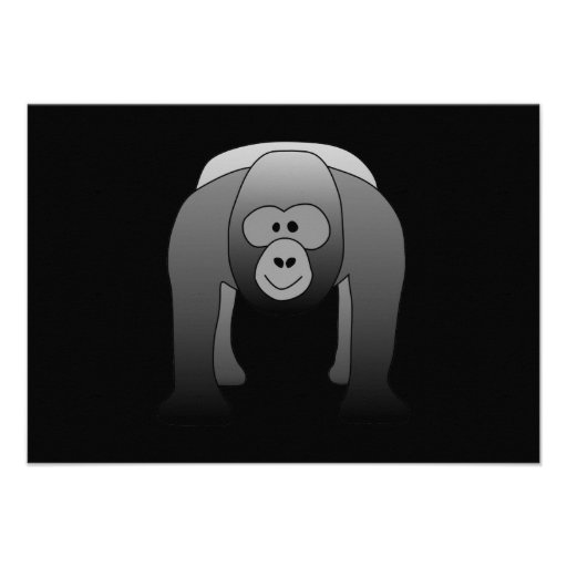 Silverback Gorilla Cartoon Invitation