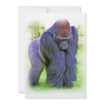 Silverback Gorilla in Oil Invitations