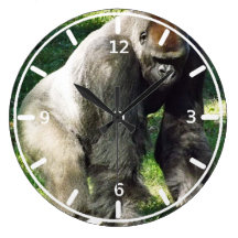 Silverback Male Lowland Gorilla Standing Up Clocks