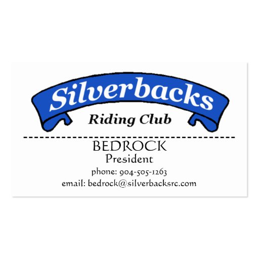 SilverBacks Business Card (front side)