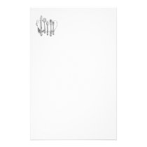 Silverware Black White Art Stationery stationery