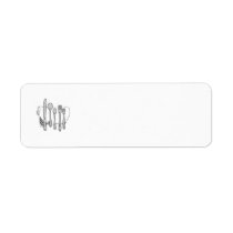 Silverware Black White Label Template labels