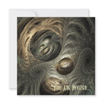 Silvery Gold Tunnel Fractal Art