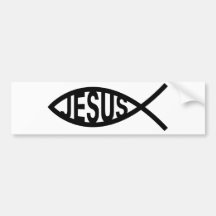 Símbolo de los pescados de Jesús Pegatina De Parachoque