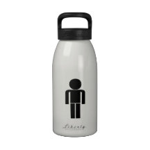 Símbolo del hombre botellas de agua reutilizables