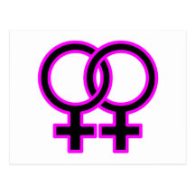 Símbolo homosexual femenino tarjeta postal