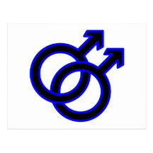 Símbolo homosexual masculino tarjeta postal