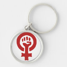 Símbolo rojo del feminismo llaveros