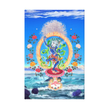 Simhamukha, sabiduría León-Dirigida Dakini Impresión En Lienzo Estirada