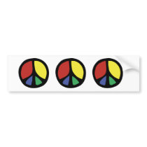 Simle Colourful Flowing Peace Sign Bumper Sticker