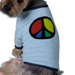 Simle Colourful Flowing Peace Sign Pet Clothing