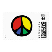 Simle Colourful Flowing Peace Sign postage by PeaceAndLoveShop Simle Colourful Flowing Peace Sign postage
